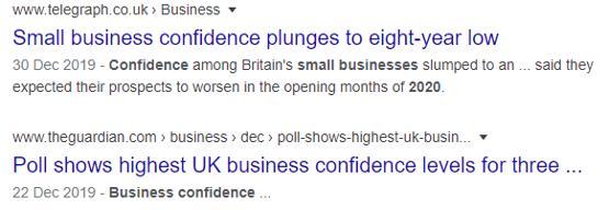 business confidence juxtaposition